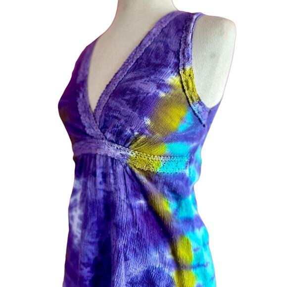 Womens Dress Size Small Purple Tie Dye Sleeveless Casual Beach Bohemian - Picture 4 of 7